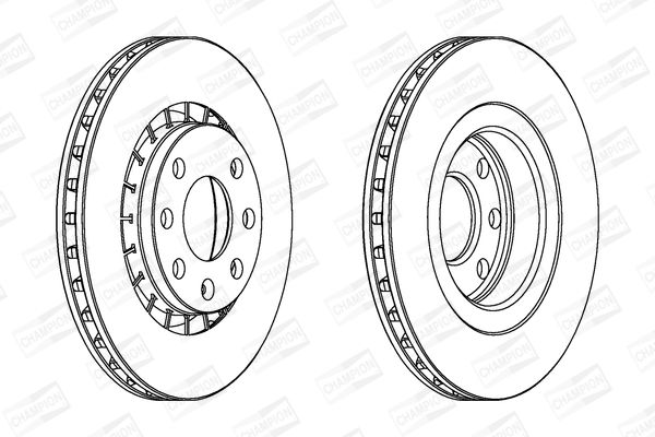 Диск тормозной передний (кратно 2) Opel Astra F, Vectra A, Vectra B (561488CH) CHAMPION Champion 561488CH