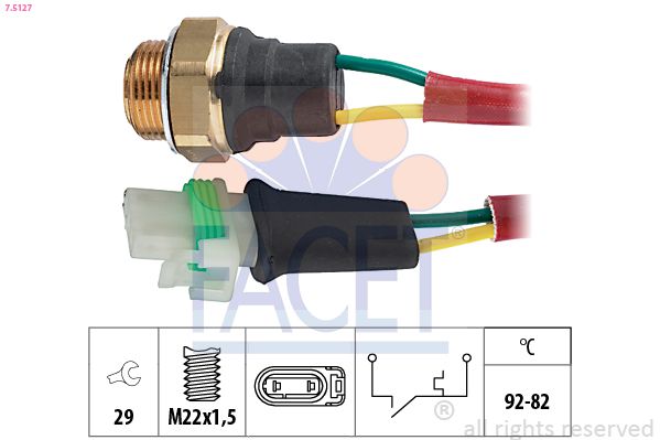 FACET Temperatuurschakelaar, radiateurventilator 7.5127