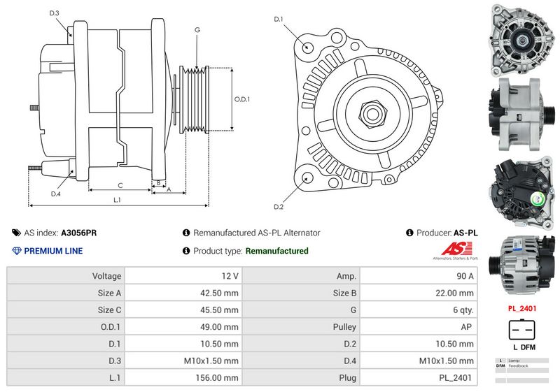 AS-PL A3056PR Alternator