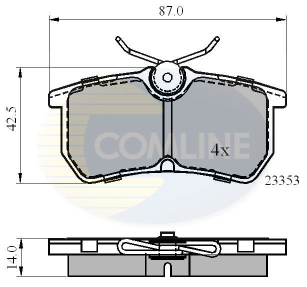 Комплект гальмівних накладок, дискове гальмо, Comline CBP0705