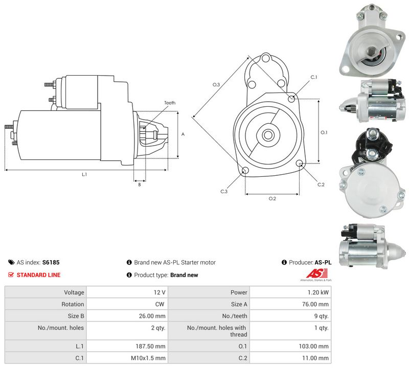 Starter, AS-PL S6185