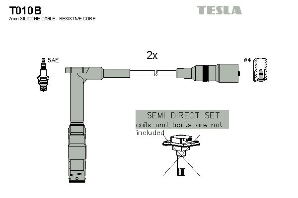 Комплект проводів високої напруги, Tesla T010B