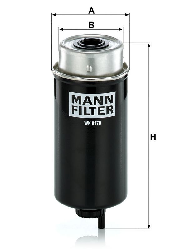 Brandstoffilter (geschroefd, waterafscheider schroefdraadmaat in inches: 3/8-16UNF)