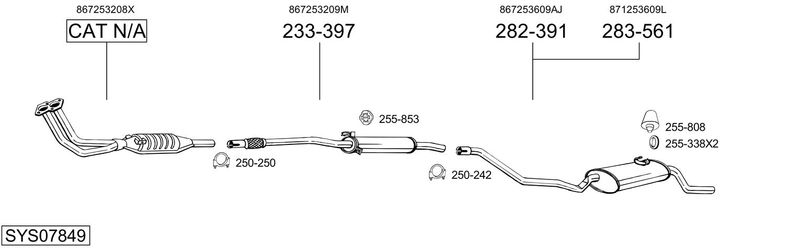 BOSAL kipufogórendszer SYS07849