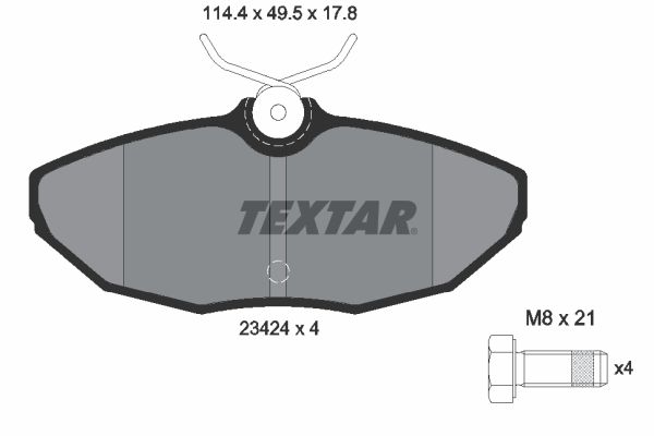 Комплект гальмівних накладок, дискове гальмо, Textar 2342401