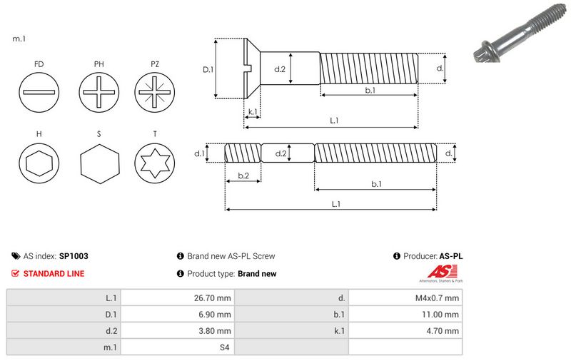 AS-PL SP1003 Repair Set, alternator