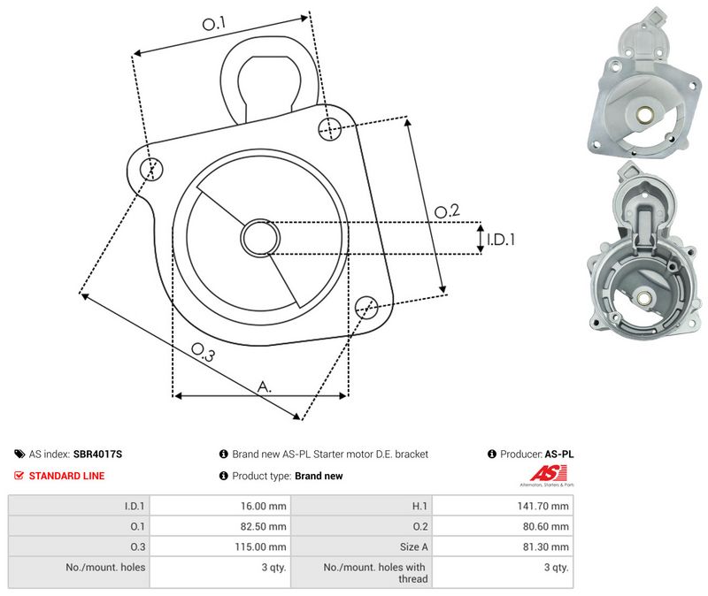 AS-PL SBR4017S Starter Lid, carburettor