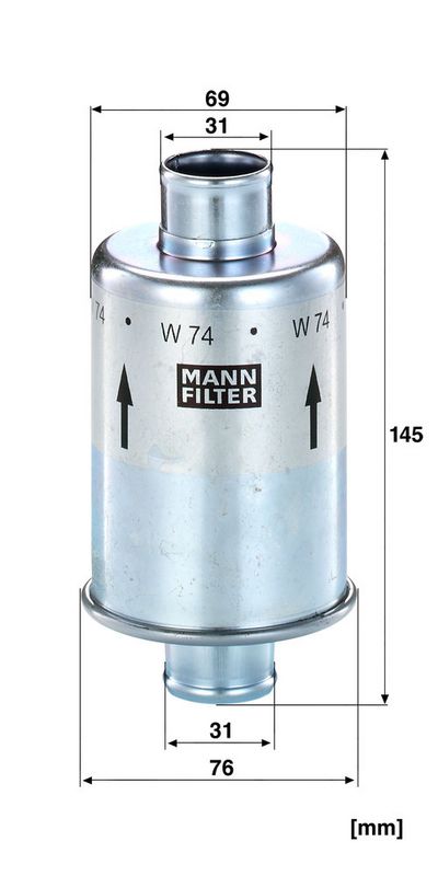 Filter, tööhüdraulika, MANN-FILTER W 74