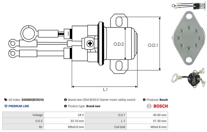 AS-PL SS0060(BOSCH) Solenoid Switch, starter