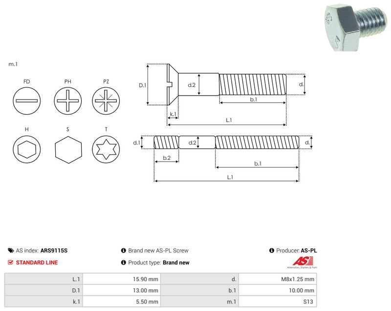 AS-PL ARS9115S Repair Set, alternator