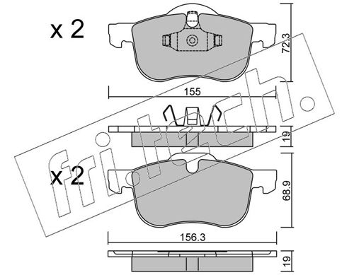 fri.tech. 318.0 Brake Pad Set, disc brake