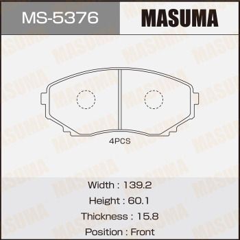 Комплект гальмівних колодок, Masuma MS5376