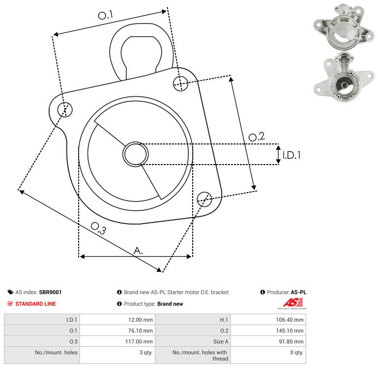 Starterikaas, Karburaator, AS-PL SBR9001