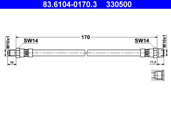 Furtun frana 83.6104-0170.3 ATE