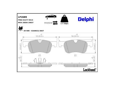 DELPHI LP2689 Brake Pad Set, disc brake