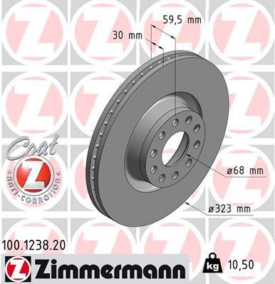 Гальмівний диск, Zimmermann 100.1238.20