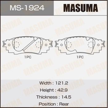 Комплект гальмівних колодок, Masuma MS-1924