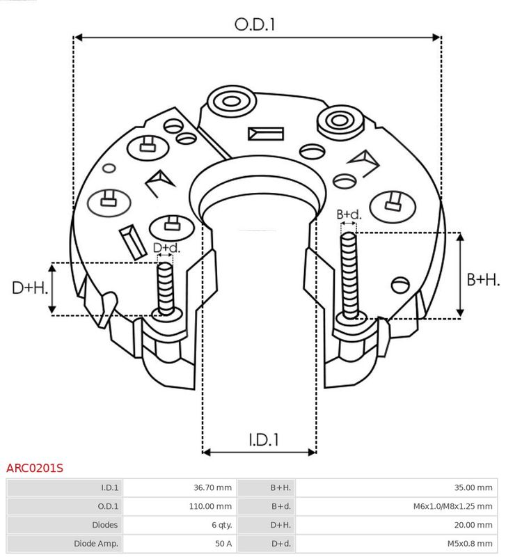 AS-PL ARC0201S Rectifier, alternator
