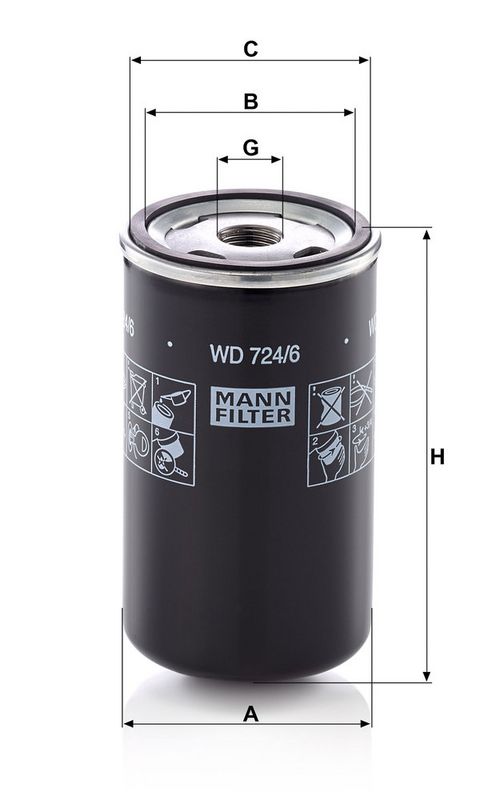 Hüdraulikafilter, automaatkäigukast, MANN-FILTER WD 724, 6