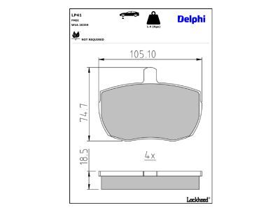 DELPHI LP41 - Brake Pad Set, disc brake
