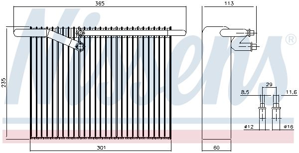 NISSENS 92304 Evaporator, air conditioning