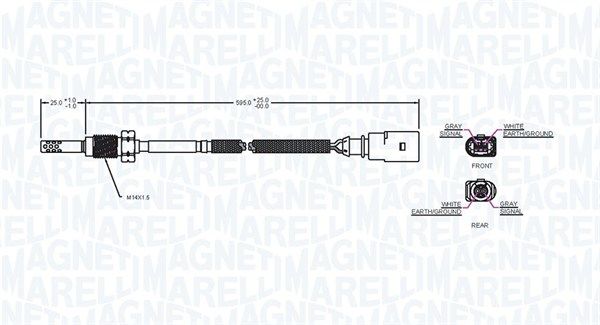 Датчик, температура відпрацьованих газів, Magneti Marelli 172000203010