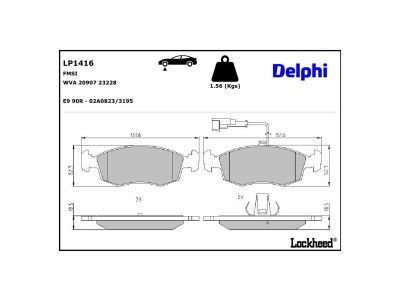 DELPHI LP1416 - Brake Pad Set, disc brake
