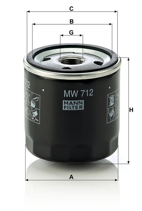 Õlifilter, MANN-FILTER MW 712