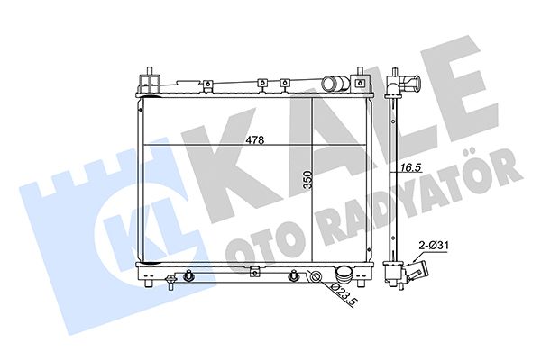 KALE TOYOTA радиатор охлаждения с АКПП Yaris 1.3/1.5 99-