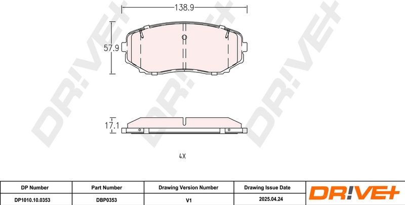 Set placute frana,frana disc DP1010.10.0353 Dr!ve+