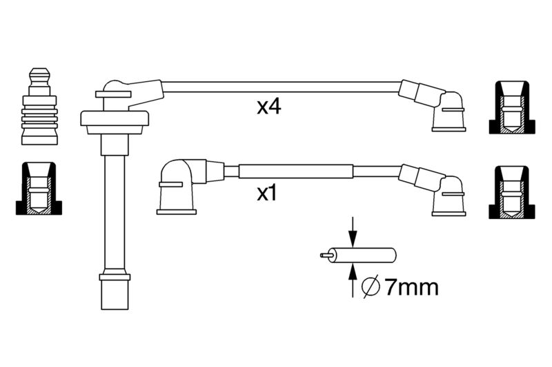BOSCH Bougiekabelset 0 986 357 282