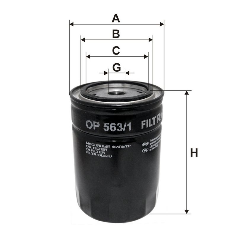 Õlifilter, FILTRON OP 563, 1