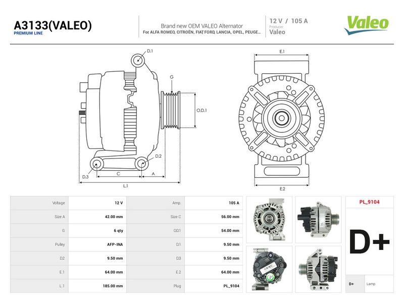 This part match OEM code: 95520871