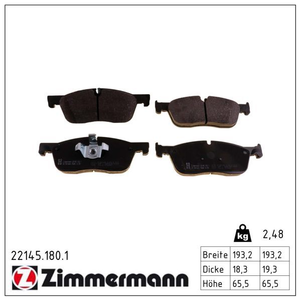 ZIMMERMANN 22145.180.1 - Diskinių stabdžių kaladėlių komplektas