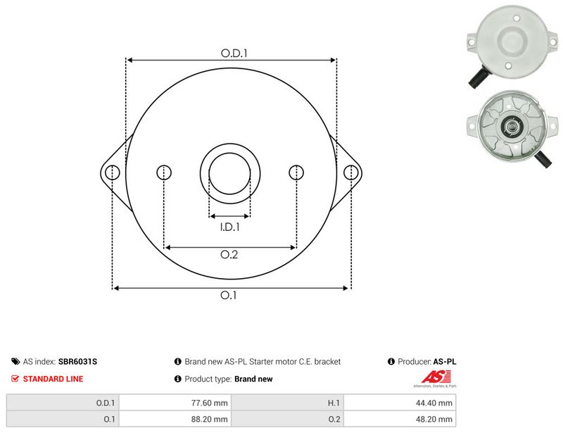 AS-PL SBR6031S Starter Lid, carburettor