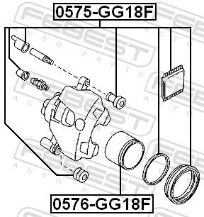 Поршень, гальмівний супорт, Febest 0576-GG18F