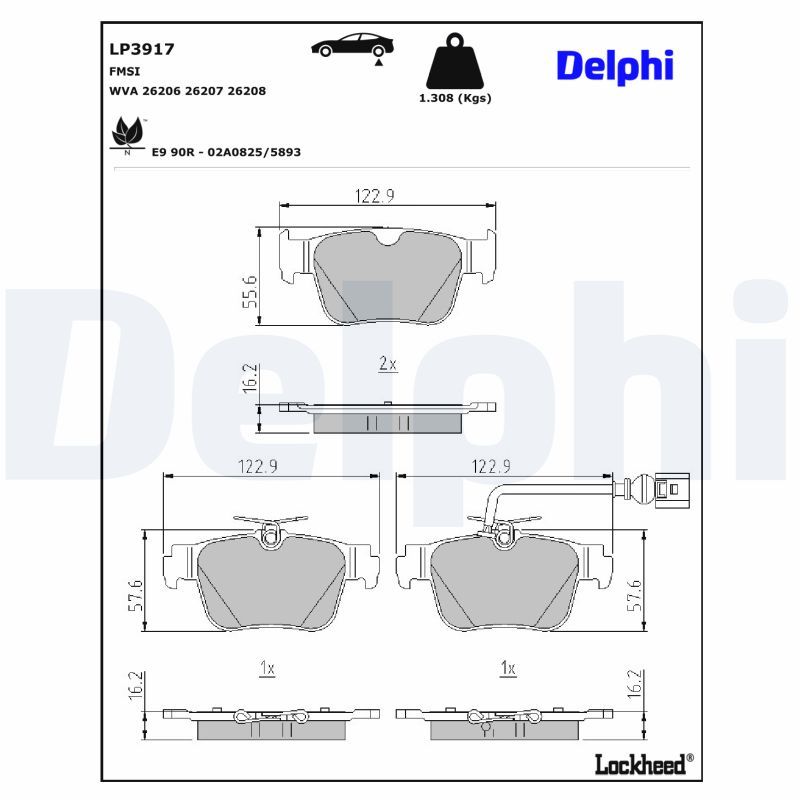 DELPHI LP3917 Brake Pad Set, disc brake