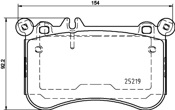 Комплект гальмівних накладок, дискове гальмо, Hella 8DB355019-671