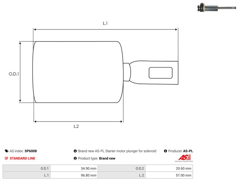 Remondikomplekt, Starter, AS-PL SP6008