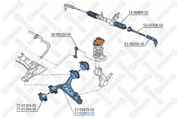 STELLOX 57-02802-SX Control/Trailing Arm, wheel suspension