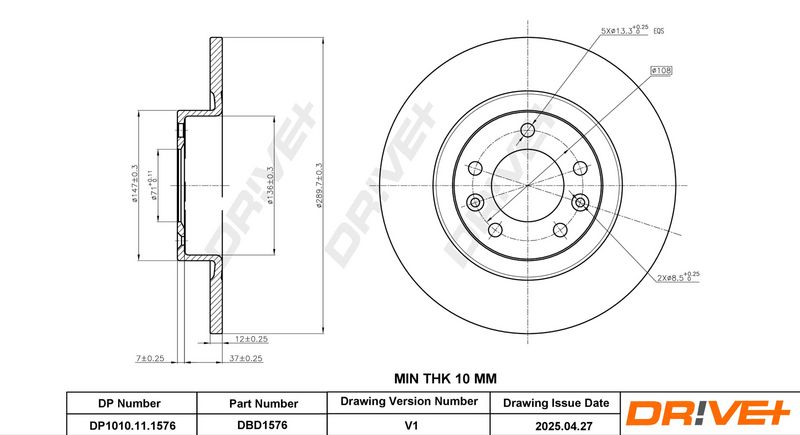 Disc frana DP1010.11.1576 Dr!ve+