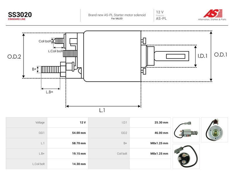 Magnetlülitus, starter, AS-PL SS3020