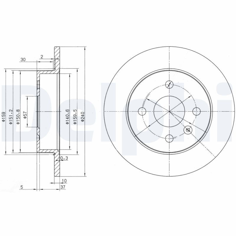 DELPHI féktárcsa BG3403