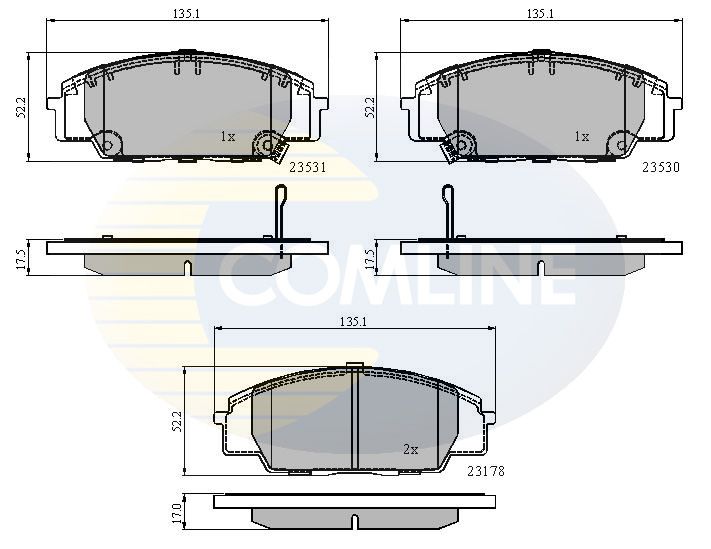 Comline Brake Pad Set, disc brake CBP3947