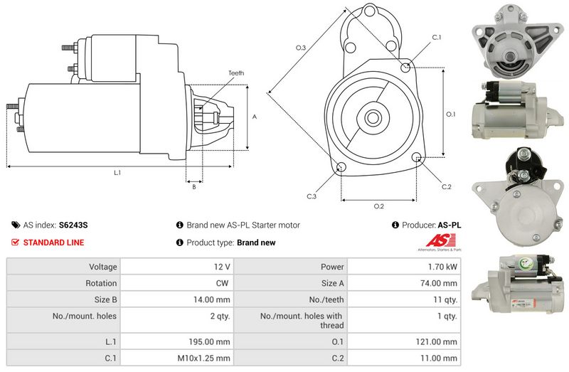 AS-PL S6243S Starter