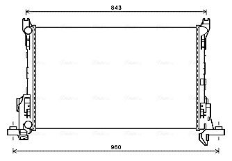 Радіатор, система охолодження двигуна, Ava RT2623
