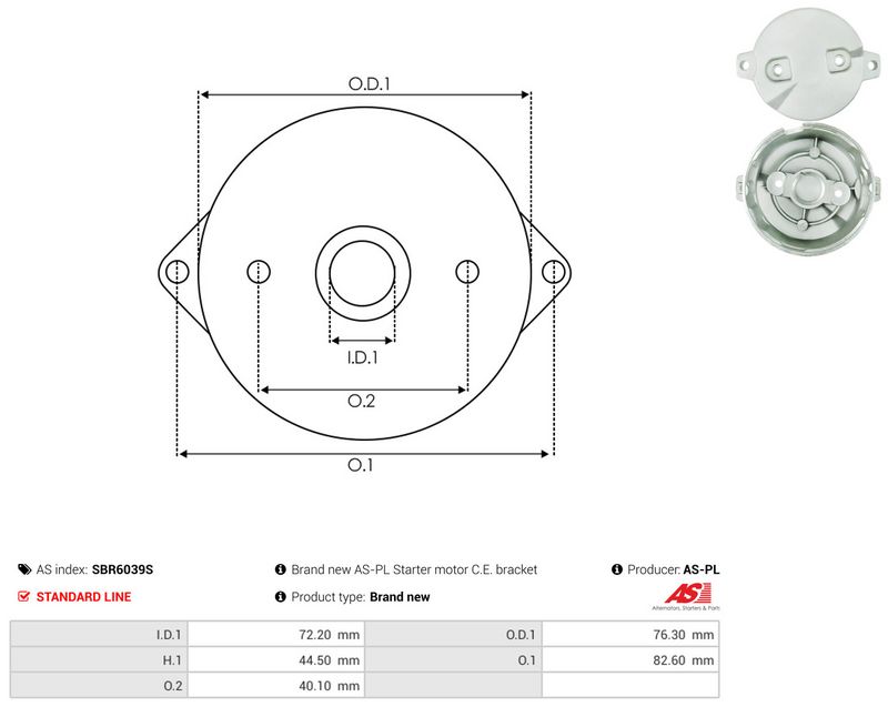 AS-PL SBR6039S Starter Lid, carburettor