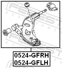 Важіль підвіски, підвіска коліс, Febest 0524-GFRH