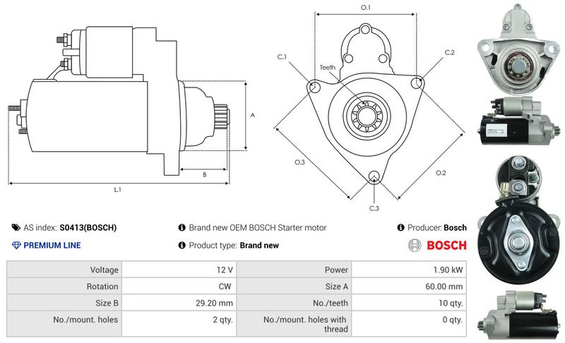 AS-PL S0413(BOSCH) Starteris
