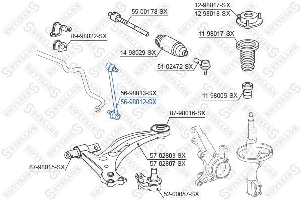 STELLOX 56-98012-SX Link/Coupling Rod, stabiliser bar